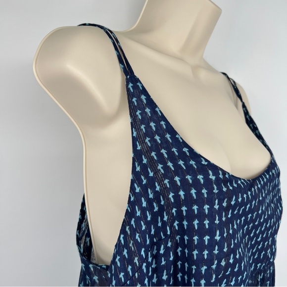 Free People Midnight Dance Print Spaghetti Strap Blue Sleeveless Maxi Dress - Picture 13 of 15